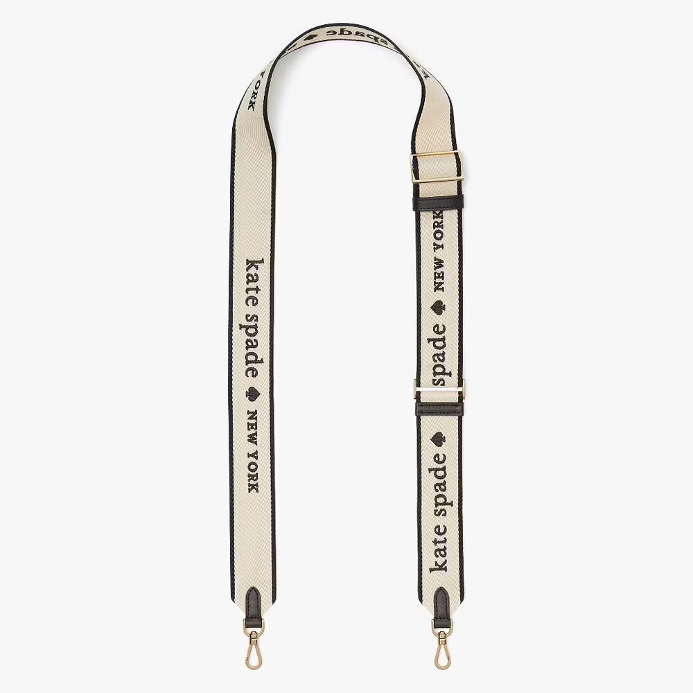 Kate Spade Adjustable Logo Webbing Crossbody Strap Cream